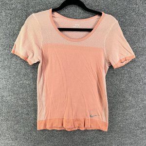 Nike Shirt Womens Small Orange Tshirt Comfort Performance Stretch Swoosh